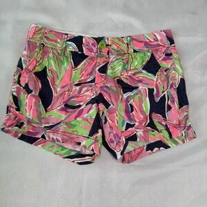 Lilly Pulitzer Callahan Shorts 4 Neon Tropical Floral Preppy Resortcore Summer